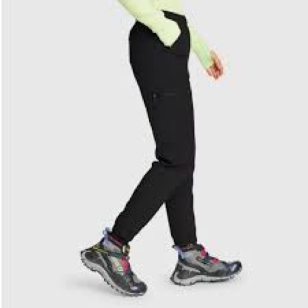 Eddie Bauer black polar fleece lined pull on pants